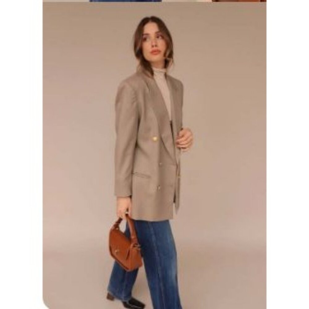 Vintage Billevesée Paris Double-Breasted Wool Blazer Jacket - Picture 9 of 9